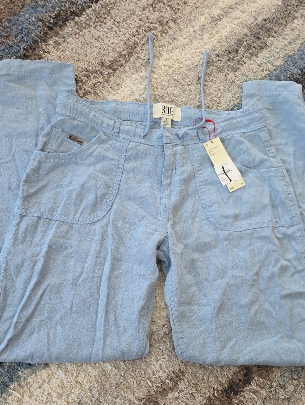 BDG Pale Blue Women's Relaxed Drawstring Jeans